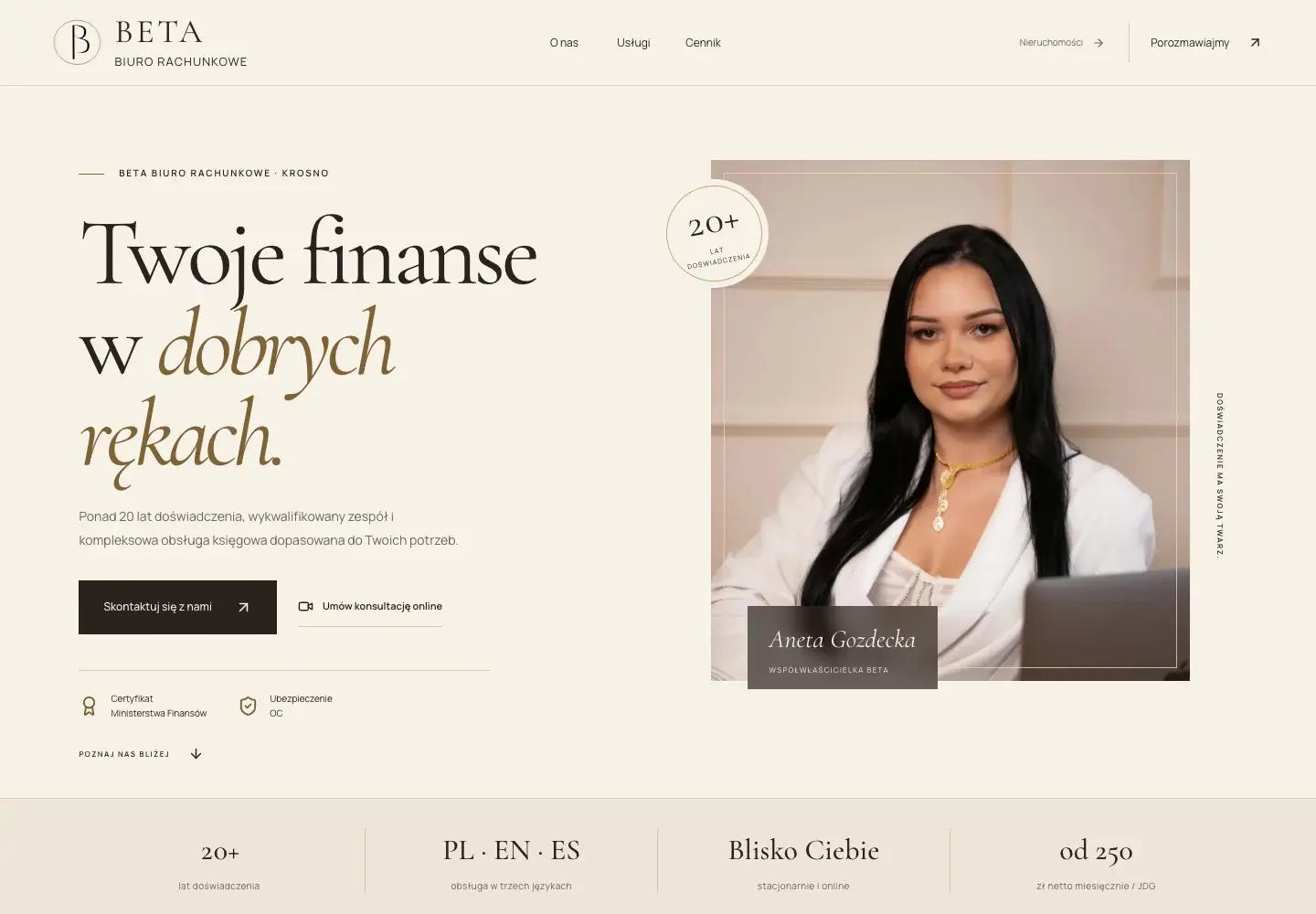 BETA Biuro rachunkowe - widok na komputerze